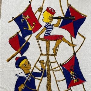 2 Vintage Nautical Themed Pacific Supersorb Cotton Towels. 1960’s.